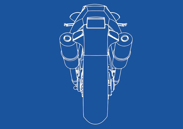Zeichnendes Sportfahrrad auf einem blauen Hintergrund vectorx9