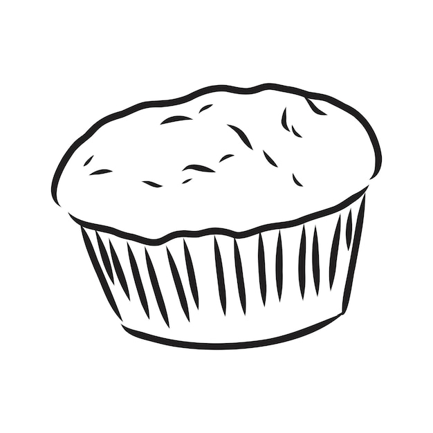 Zeichnung einer cup cake cupcake vektorskizze