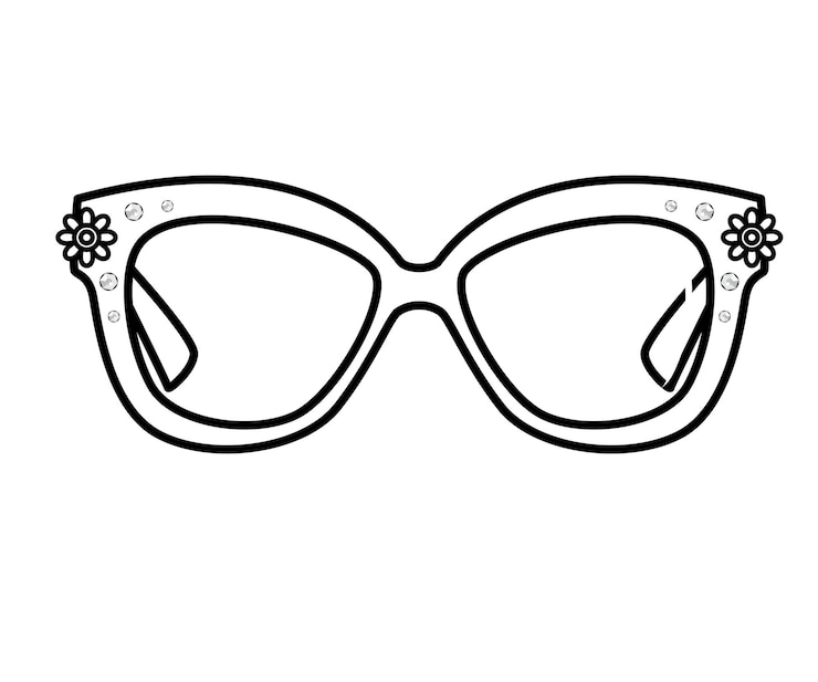 Vektor zeichnung und abbildung des designs der sonnenbrille
