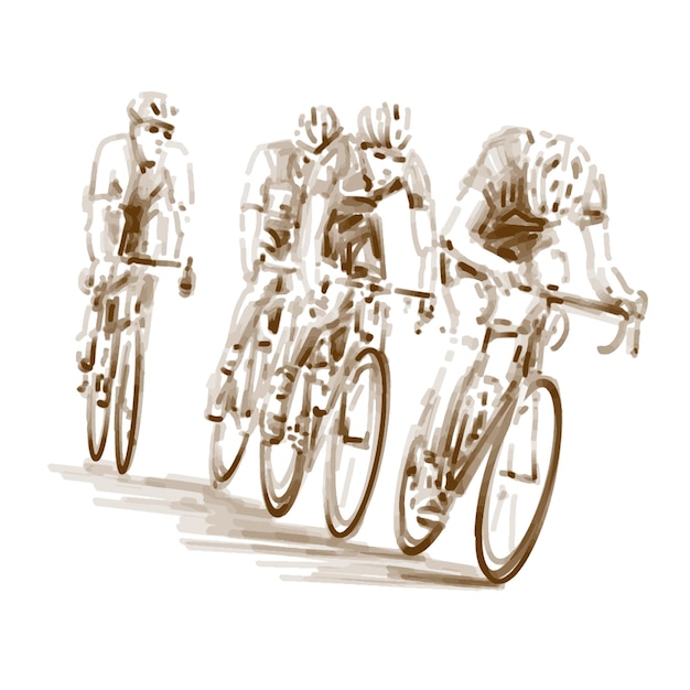 Vektor zeichnung von criterium road bike racing