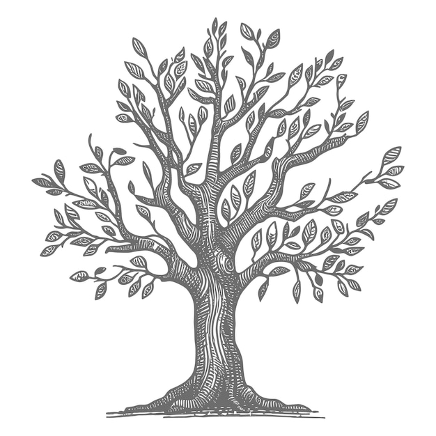 Zeichnung von handgezeichneten Baumvektorillustrationen