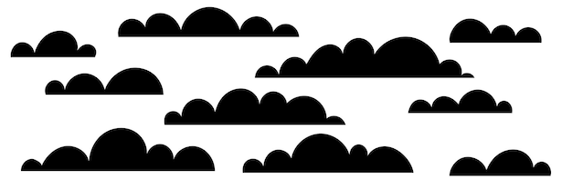 Zeichnung von isolierten wolken auf weißem hintergrund