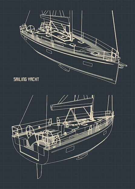 Vektor zeichnungen von segelyachten