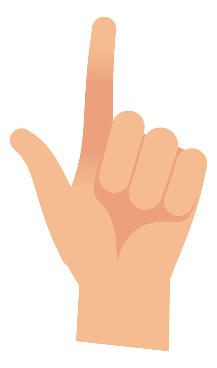 Vektor zeigefinger zeigt nach oben symbol für eine zählnummer