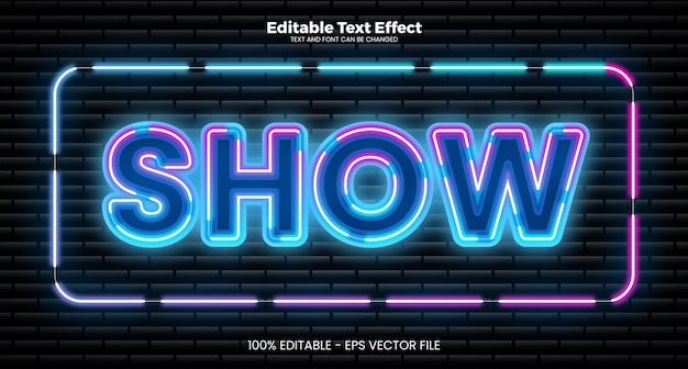 Zeigen Sie einen bearbeitbaren Texteffekt im modernen Neon-Stil