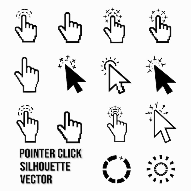 Zeiger-Klick-Ikonenvektor