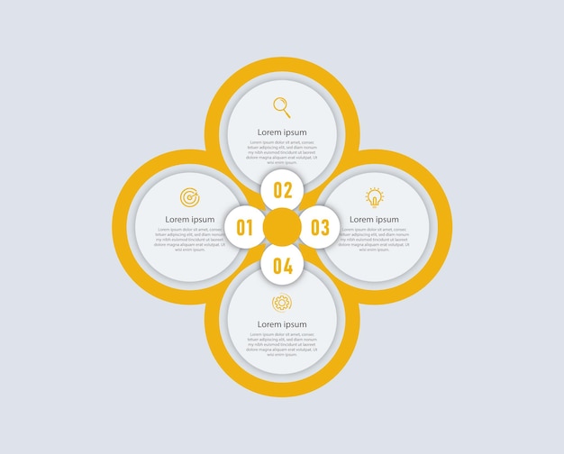 Zeitachse der infografik-designvorlage mit 4 schritten