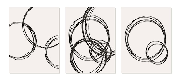 Zeitgenössische Vorlagen mit organischen abstrakten Formen und Linien in Retro-Farben Pastell-Boho-Hintergrund im minimalistischen Stil der Mitte des Jahrhunderts Illustration