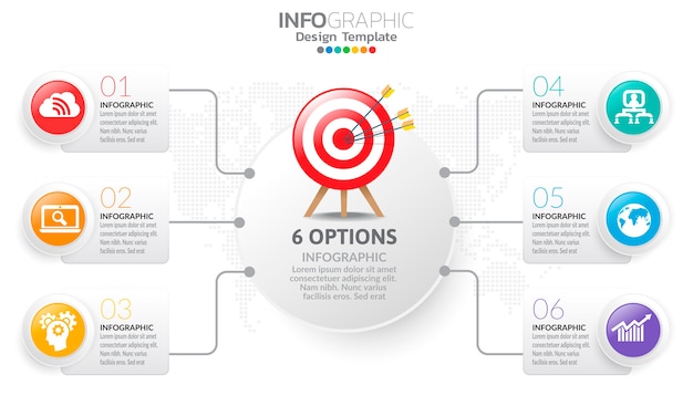 Zeitleiste infografik vorlage mit pfeilen und optionen flaches design