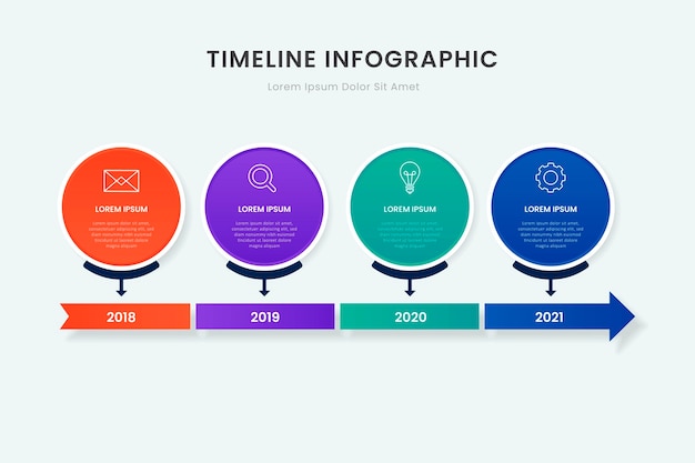 Zeitleisten-infografik-punktschritte für unternehmen