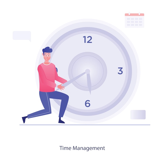 Zeitmanagement-Illustrationsdesign maßgeschneiderte konzeptionelle Darstellung der Zeit