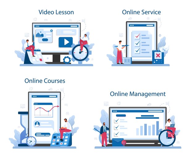 Zeitmanagement-Onlinedienst oder Plattformsatz