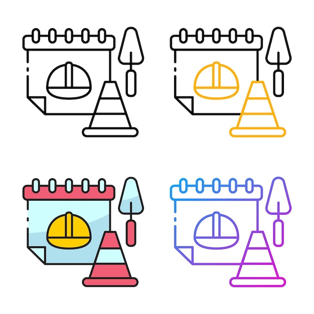 Zeitplan-icon-design in vier variationsfarben