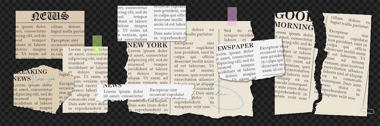 Vektor zeitungsstücke mit ungleichmäßigen kanten vintage vektorelemente sammlung für collage