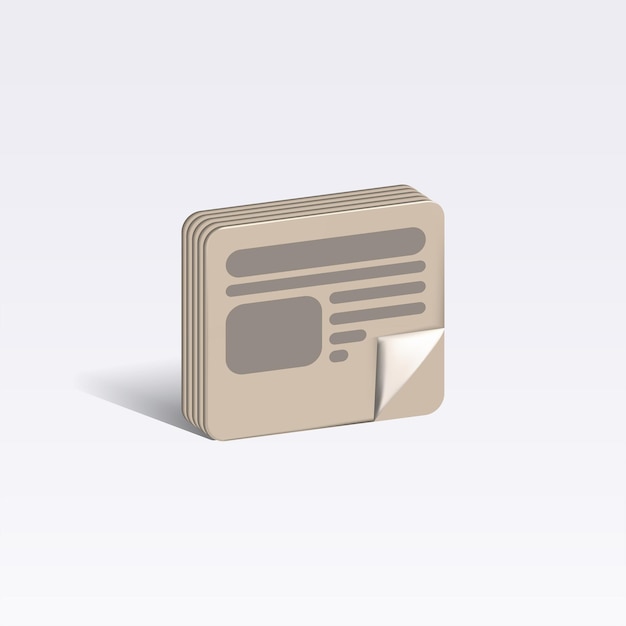 Zeitungsvektor 3D-Symbol Zeitung 3D-Illustration
