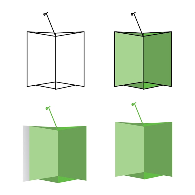 Zelt bunte und lineare Vektorillustration