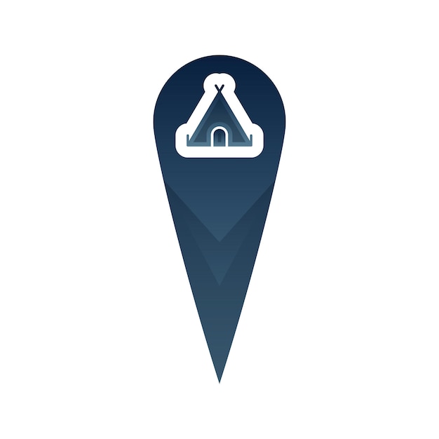 Zelt-location-logo-gradienten-design-vorlage-icon-element