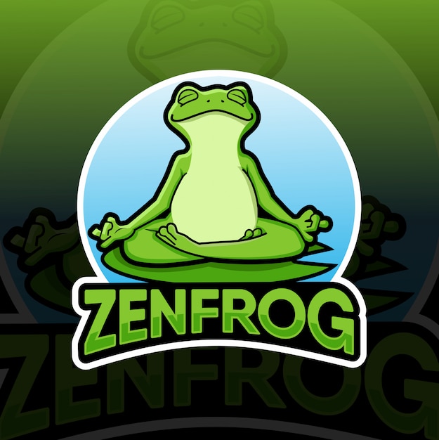 Zen frosch logo maskottchen design