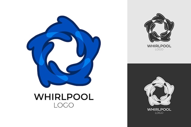 Zentralisierte Logo-Design-Whirlpool-Tornado-Kreis-Teamwork-Zusammenarbeit