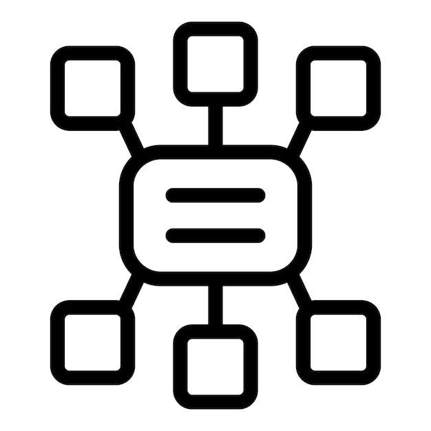 Zentralknotenpunkt, der mehrere Knoten verbindet, die die Datennetzinfrastruktur repräsentieren