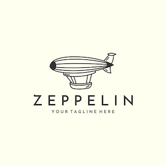 Zeppelin-vorderseite mit linearem stil-logo-icon-template-design luftschiff-ballon-vektorillustration