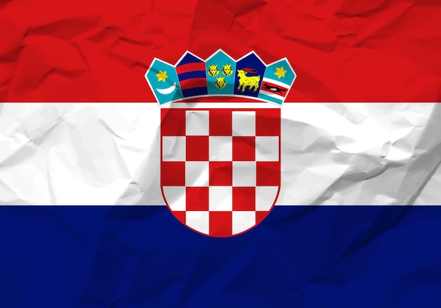 Zerknittertes papier kroatien-flagge