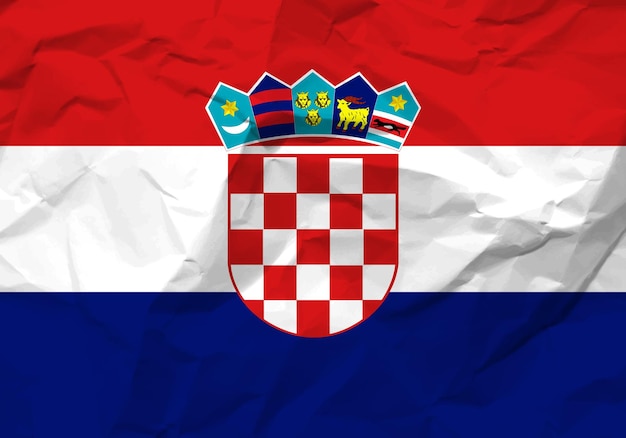 Zerknittertes Papier Kroatien-Flagge