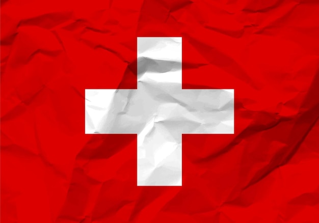 Zerknittertes Papier Schweiz-Flagge