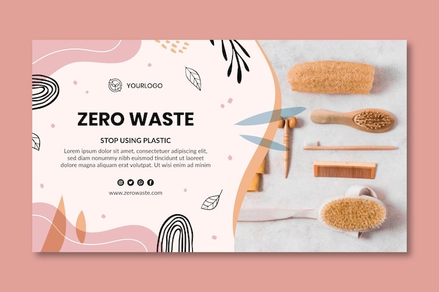 Zero waste banner-vorlage