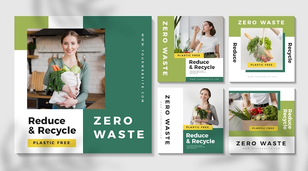 Zero Waste Instagram Posts Sammlung