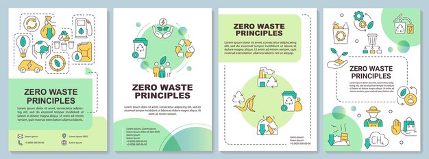 Vektor zero waste nähert sich grüner broschürenvorlage