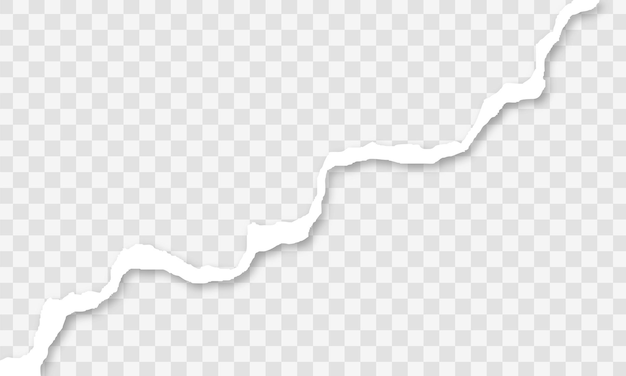 Zerrissene Papierkante auf durchsichtigem Hintergrund