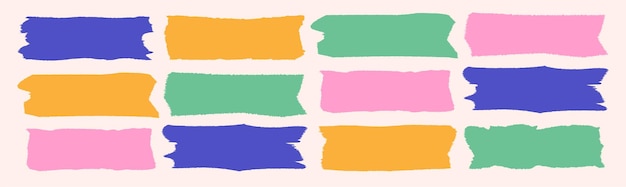 Zerrissene Papierkanten setzen unterschiedliche Form- und Farbstile für Designprojektvektor-EPS ein