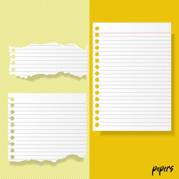 Zerrissenes Papier und Notizbücher