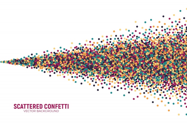 Vektor zerstreuter bunter konfetti-hintergrund
