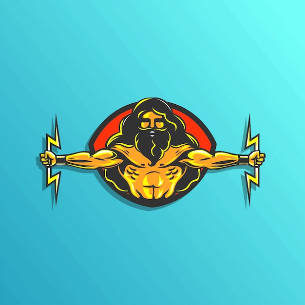 Zeus logo illustartion für gaming sticker vector