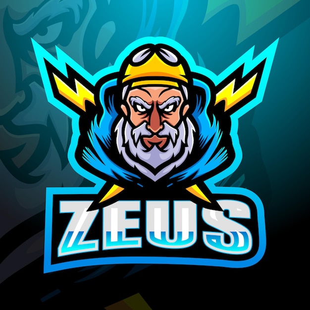 Vektor zeus maskottchen esport illustration