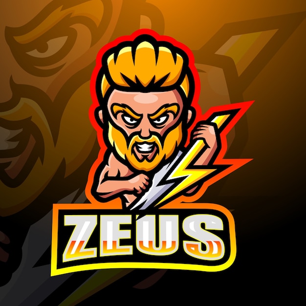 Vektor zeus maskottchen esport illustration