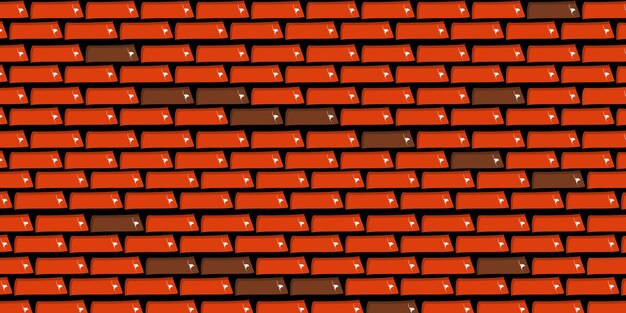 Ziegelsteinwand mit roter Relieftextur mit Schattenvektor-Hintergrundillustration Rotte Ziegelsteinfliesenwand