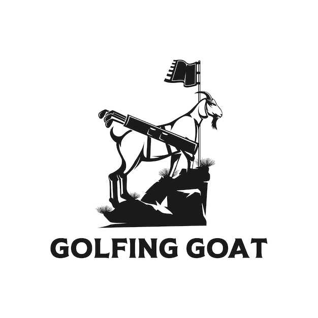 Ziegen-golf-logo-inspirationsflagge