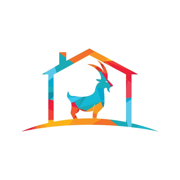 Ziegenhaus-Logo-Vorlage, Vektordesign
