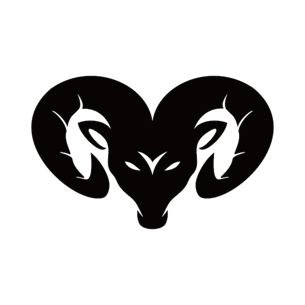 Vektor ziegenkopf-logo-design, gehörntes tierzeichen und -symbol