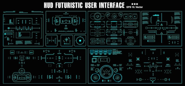 Ziel gesetzt hud futuristische grüne Benutzeroberfläche Dashboard zeigt den Bildschirm der Virtual-Reality-Technologie an