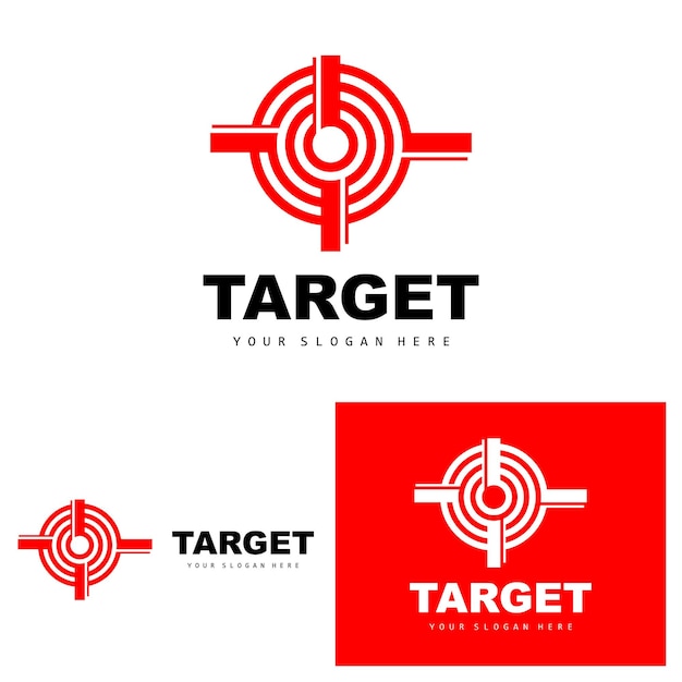 Ziel Logo Pfeil schießen Design Pfeil Ziel Ziel Symbol Vektor