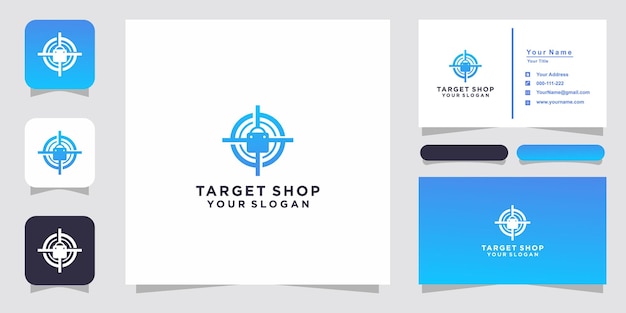 Ziel-shop-logo-design und visitenkarten-design