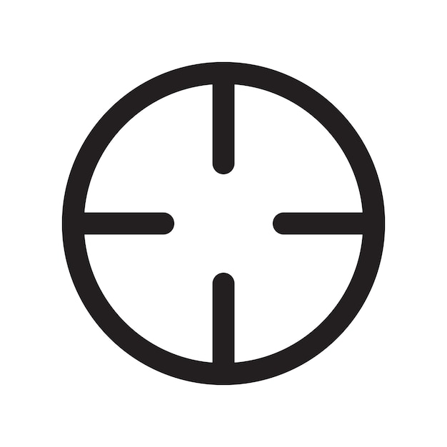Ziel-Zielen-Fokus-Symbol Schwarz-Linien-Art-Vektor-Logo