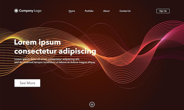 Zielseite. Abstrakte Vorlage für Websites.