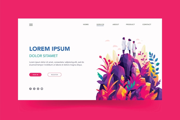 Zielseite der Website