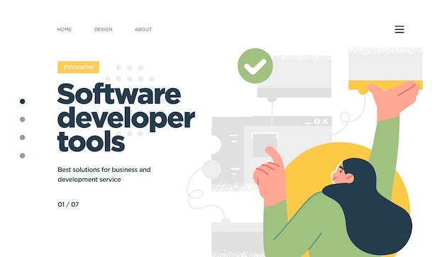 Zielseitenvorlage für die entwicklung von codierung und programmierung von computersoftware