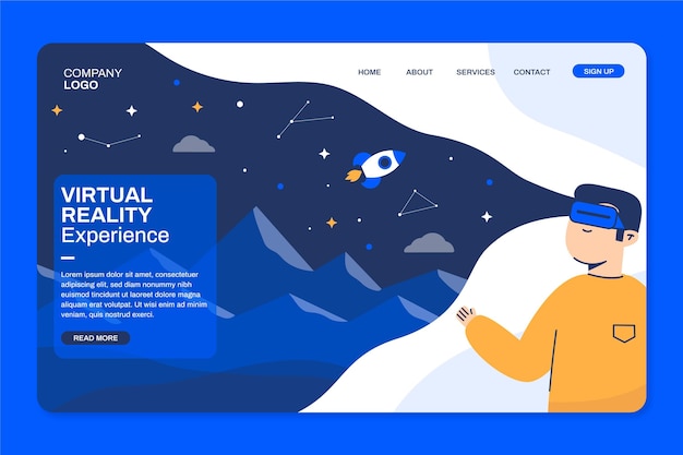 Zielseitenvorlage für virtuelle Realität